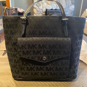 Michael Kors Black MK Logo Tote Bag